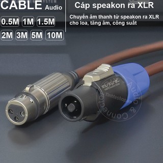 Dây loa speakon sang canon cái chuyển âm từ Bộ công suất sang Loa Âm ly Mixer Sound card - Speakon to XLR female cable