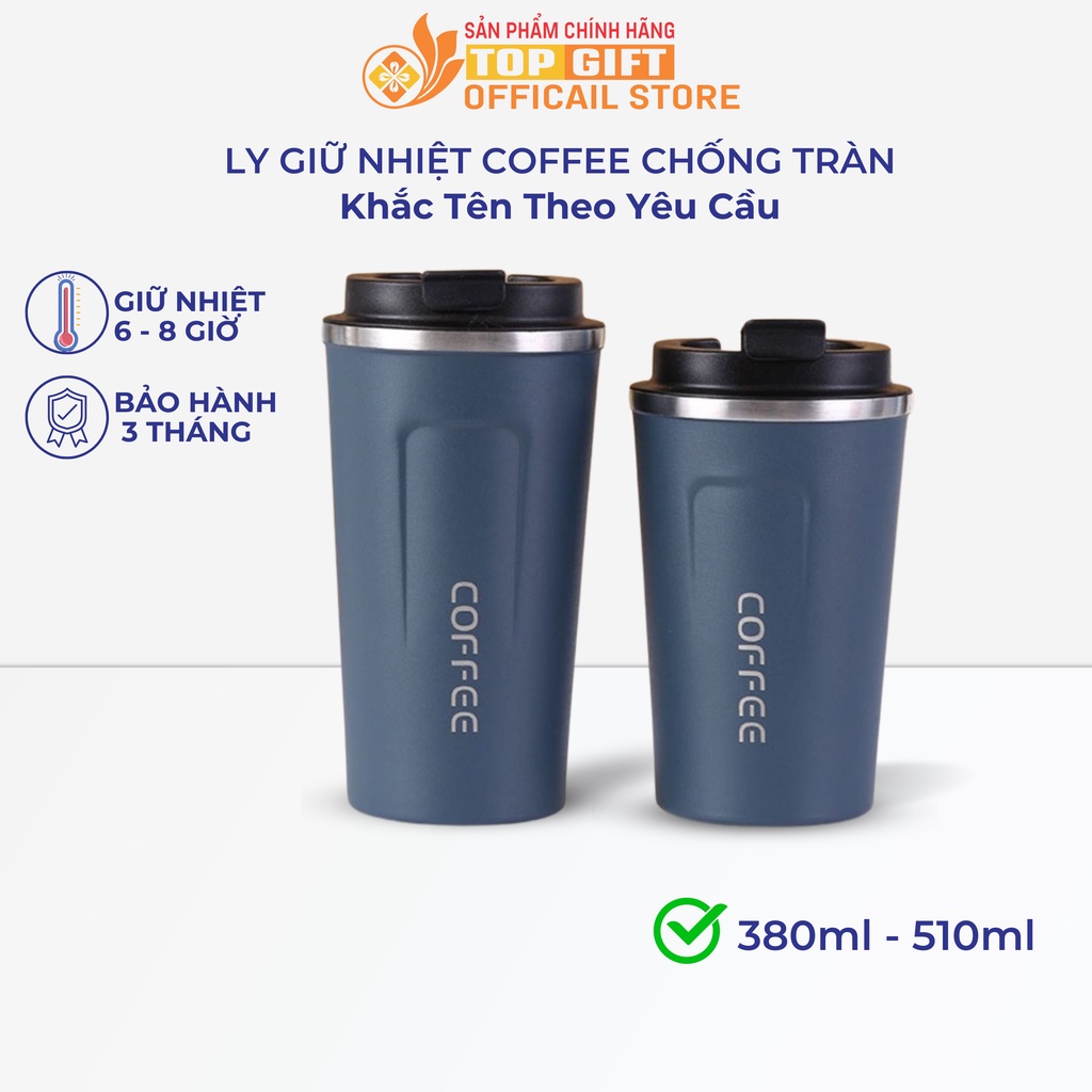 Ly giữ nhiệt COFFEEHOLIC01 TopGift dung tích 380ml - 510ml | Có khắc tên theo yêu cầu