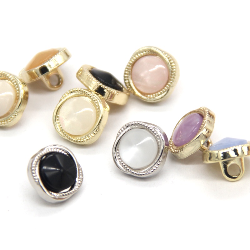 Set 10 Nút Áo Tròn Bằng Kim Loại 11mm Trang Trí Áo Sơ Mi