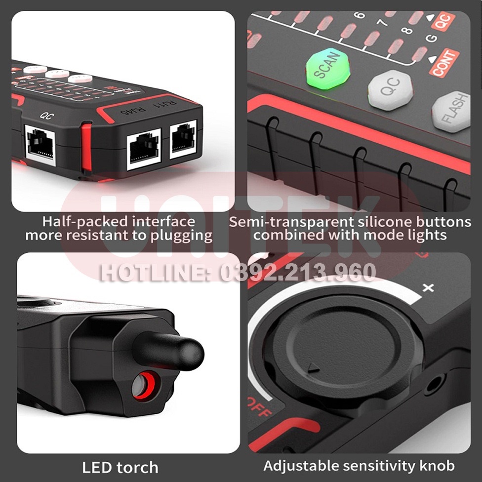 Máy Test Cáp Mạng Noyafa NF-802 test cáp mạng cat5, cat6, test POE, QC, NCV, Flash - Máy Test Cáp Mạng Noyafa chính ãng