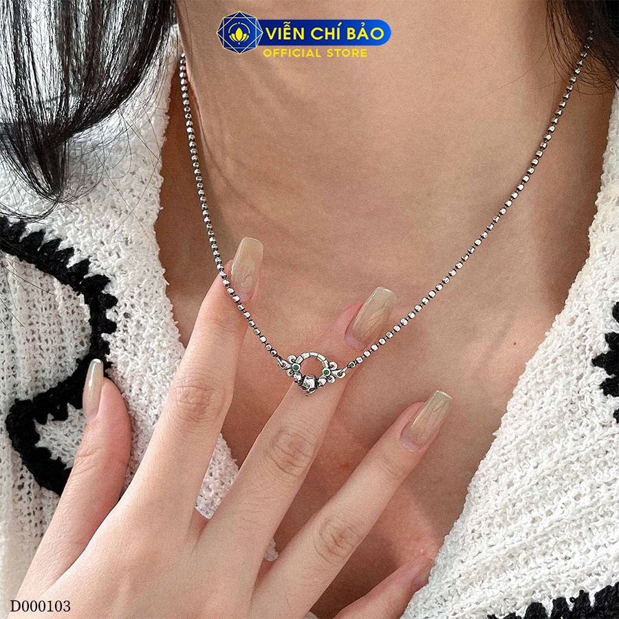 Dây chuyền bạc nữ Skull Queen chất liệu bạc 925 thời trang phụ kiện trang sức Viễn Chí Bảo D000103