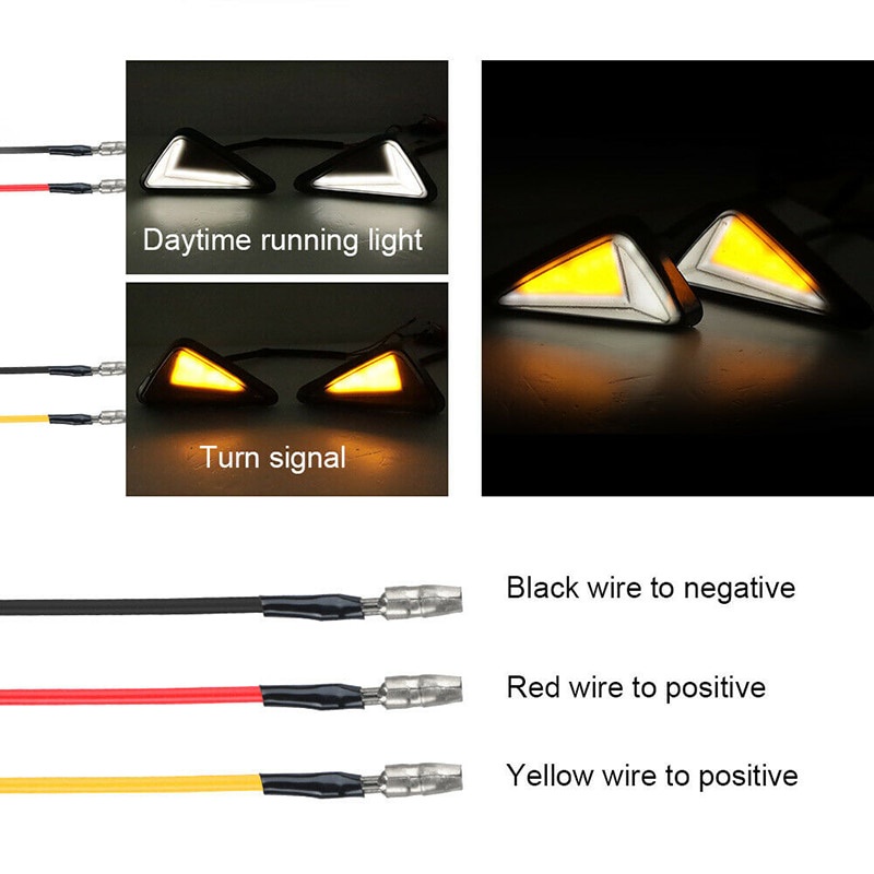 Đèn LED Xi Nhan Hình Tam Giác 12V 3 Dây Chuyên Dụng Cho Xe Mô Tô