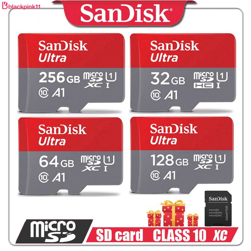 Sandisk Thẻ Sd 128Gb Thẻ Nhớ 64Gb 32Gb 256Gb 512Gb A1 100 MB/giây Micro Sd Sd88x Blackpink11