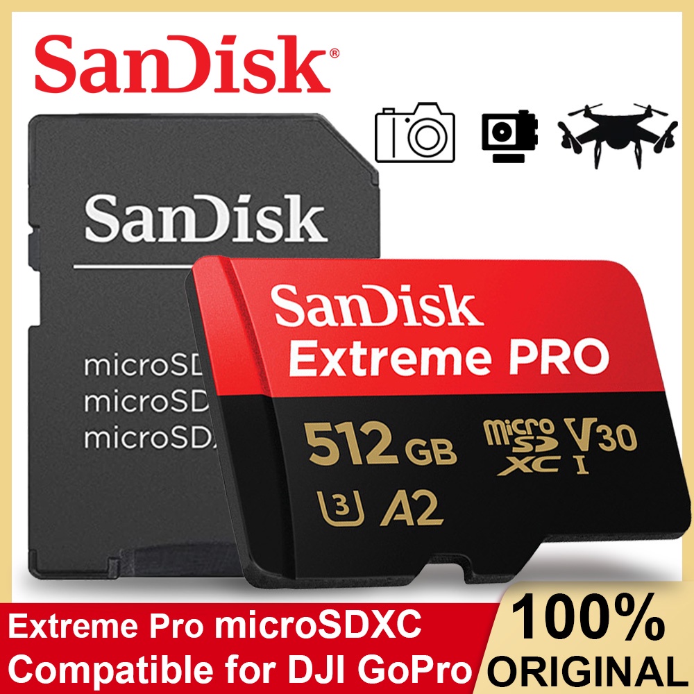 Thẻ Nhớ Sandisk Extreme PRO 512G 400G 256G 128G 64G 1TB 32G UHS-I V30 Dành Cho Camera DJI Drone GoPro