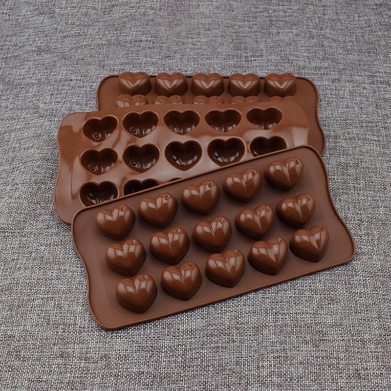 Mới Khuôn Silicon Làm Bánh Kẹo Xà Phòng Hình Trái Tim