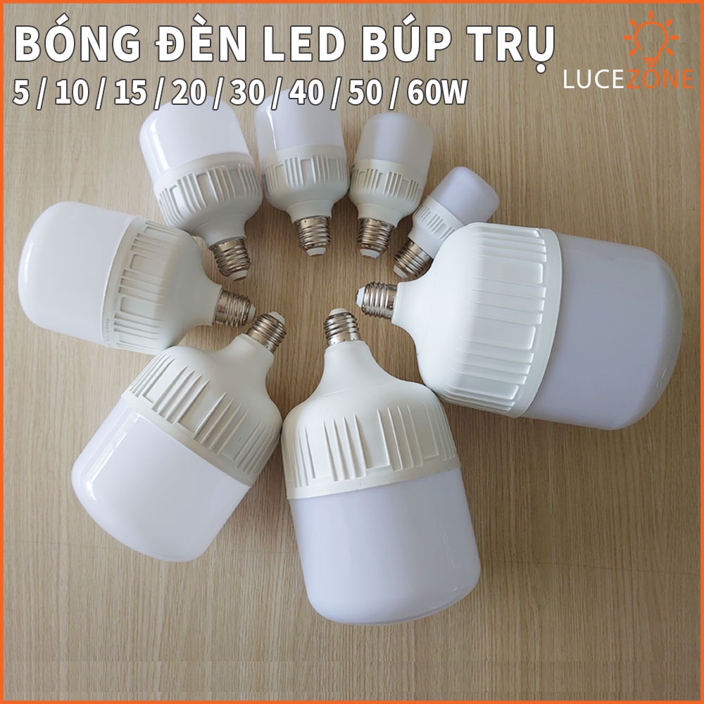 BÓNG ĐÈN LED BÚP TRỤ NHỰA 5/10/15/20/30/40/50/60W E27 HÀNG CAO CẤP, SIÊU SÁNG, TIẾT KIỆM ĐIỆN