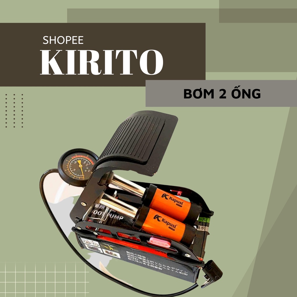 Bơm đạp chân đa năng - Bơm xe máy,xe đạp KAPUSI công nghệ nhật bản