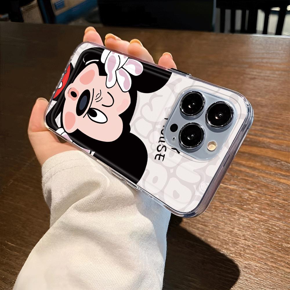 Ốp Điện Thoại Trong Suốt In Hình Chuột Mickey Minnie Cho iphone 14promax 13 12 11 7Plus 7 8 X XR XSMax