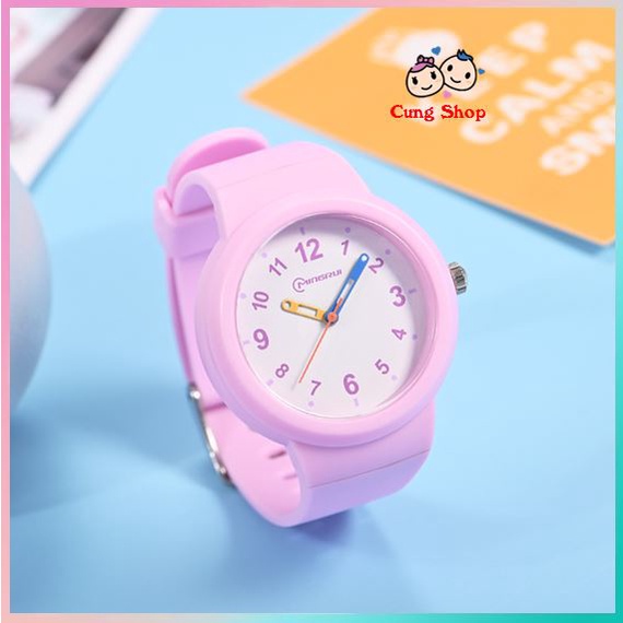 Đồng hồ kim đeo tay chống nước dây silicone Mingrui cho trẻ em - Con cưng 99