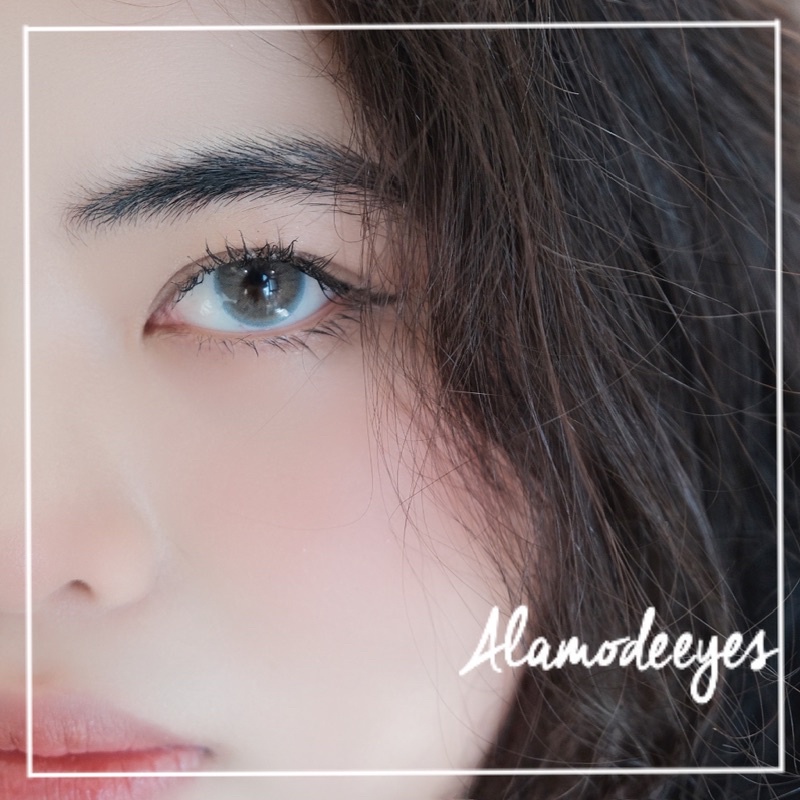 Lens Xám viền xanh mảnh [Hydrogel lens]