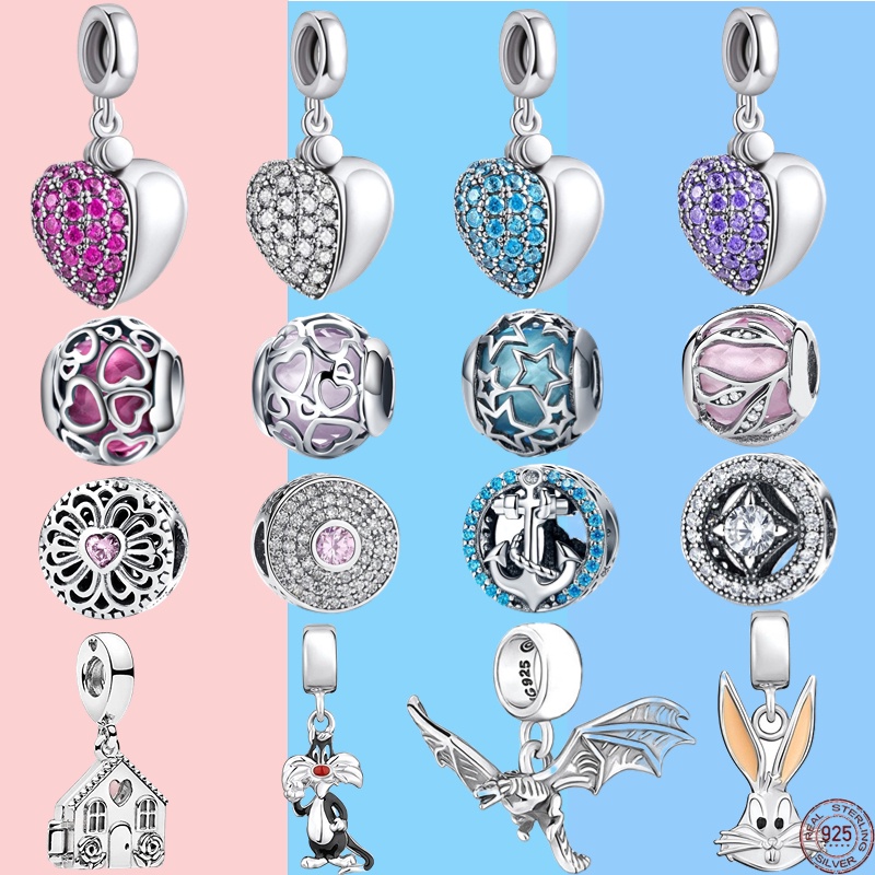 Hạt Charm Mạ Bạc 925 100% Tự Làm Trang Sức Tiện Lợi