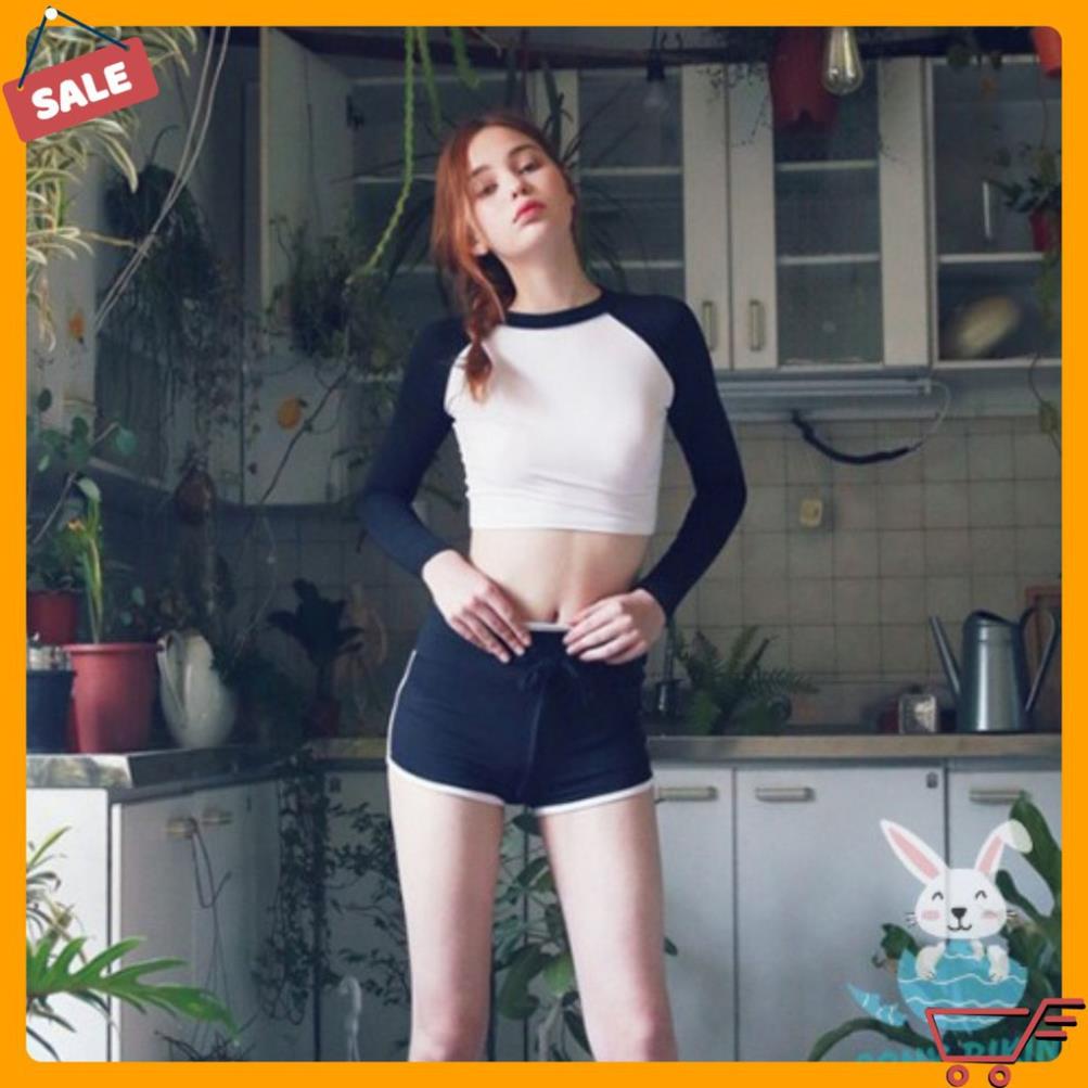 (Việt Nam) Bộ Đồ Bơi Đi Tắm Biển Nữ Bikini 2 Mảnh (1 Set Áo Dài Và Quần Lót) 1911 I Trang Miu Gym *