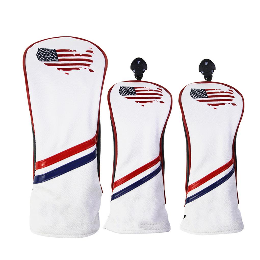 Bộ 3 Vỏ Bọc Đầu Gậy Đánh Golf Bằng Da Chống Nước Có Thể Tái Sử Dụng