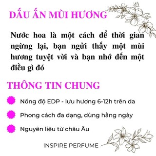Nước hoa Nữ 𝑴𝒂𝒏𝒐𝒏 𝑪𝒐𝒄𝒐 𝑰𝒏𝒔𝒑𝒊𝒓𝒆 (Dupe Coco Mademoiselle CHANEL) 10mL