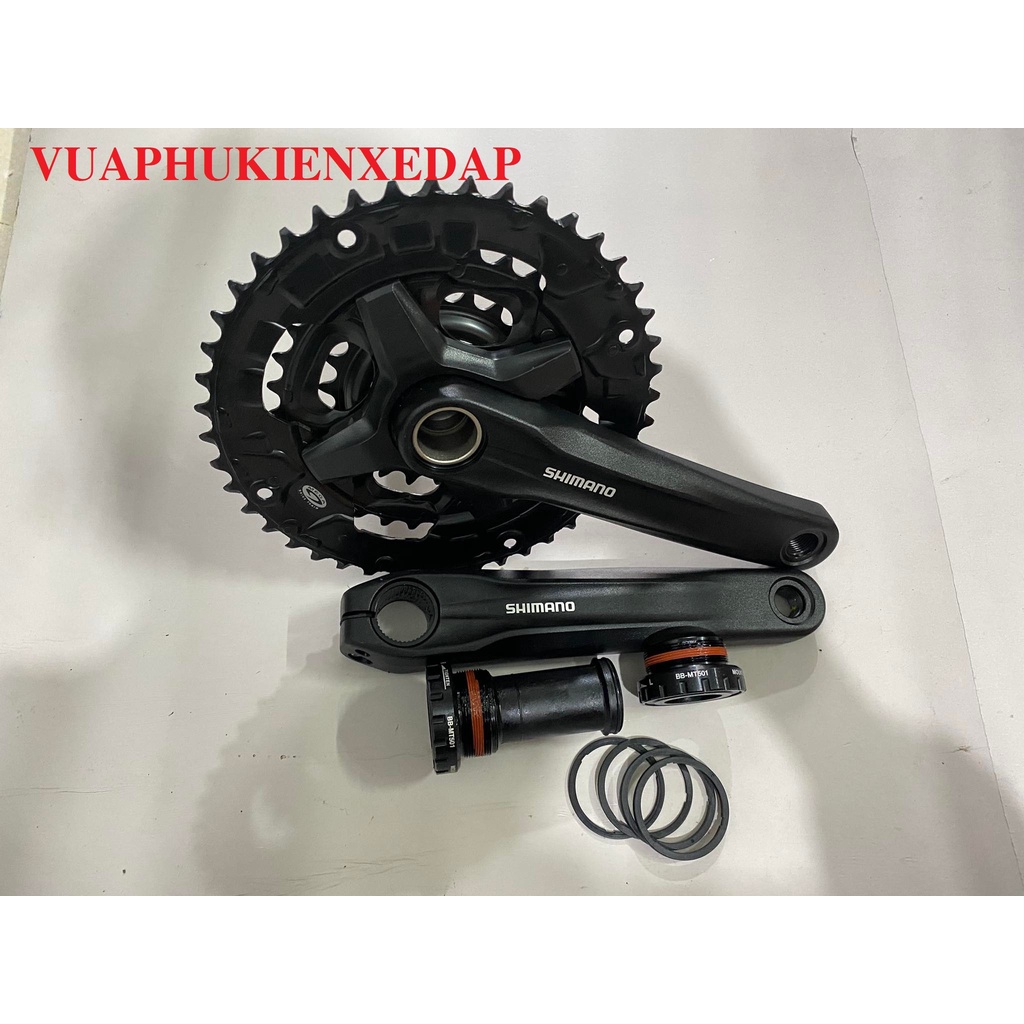 Bộ đùi đĩa Shimano Trục rỗng FC-MT210 3 tầng Chính hãng