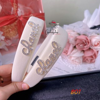 Bờm tóc handmade phong cách Hàn Quốc đính đá Chà_nel B01
