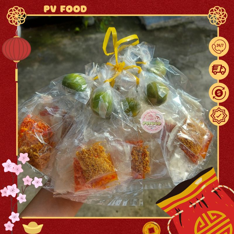 Xâu 10 bịch bánh tráng sate tắc phơi sương