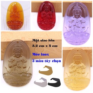 Mặt Phật hộ mệnh tuổi Mùi, Thân - Mặt dây chuyền Phật Đại Nhật Như lai Đá Pha lê Size 5cm - Đem lại bình an, may mắn