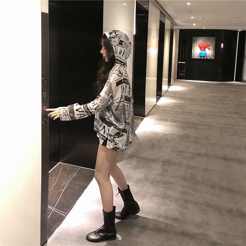 Áo Hoodie Chống Nắng Tay Dài Dáng Rộng Thời Trang Mùa Hè