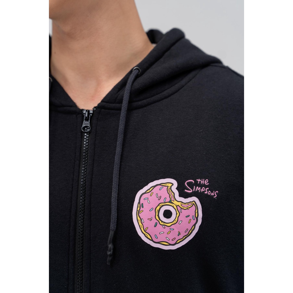 Áo Khoác Nỉ Hoodzip Unisex BOO Dáng Rộng In logo Duh-nut The Simpsons BZL
