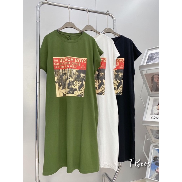 Váy cotton suông in hình