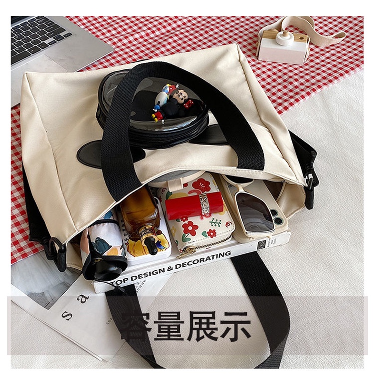 Túi Xách Canvas Nylon Chống Thấm Nước In Họa Tiết Hoạt Hình Dễ Thương