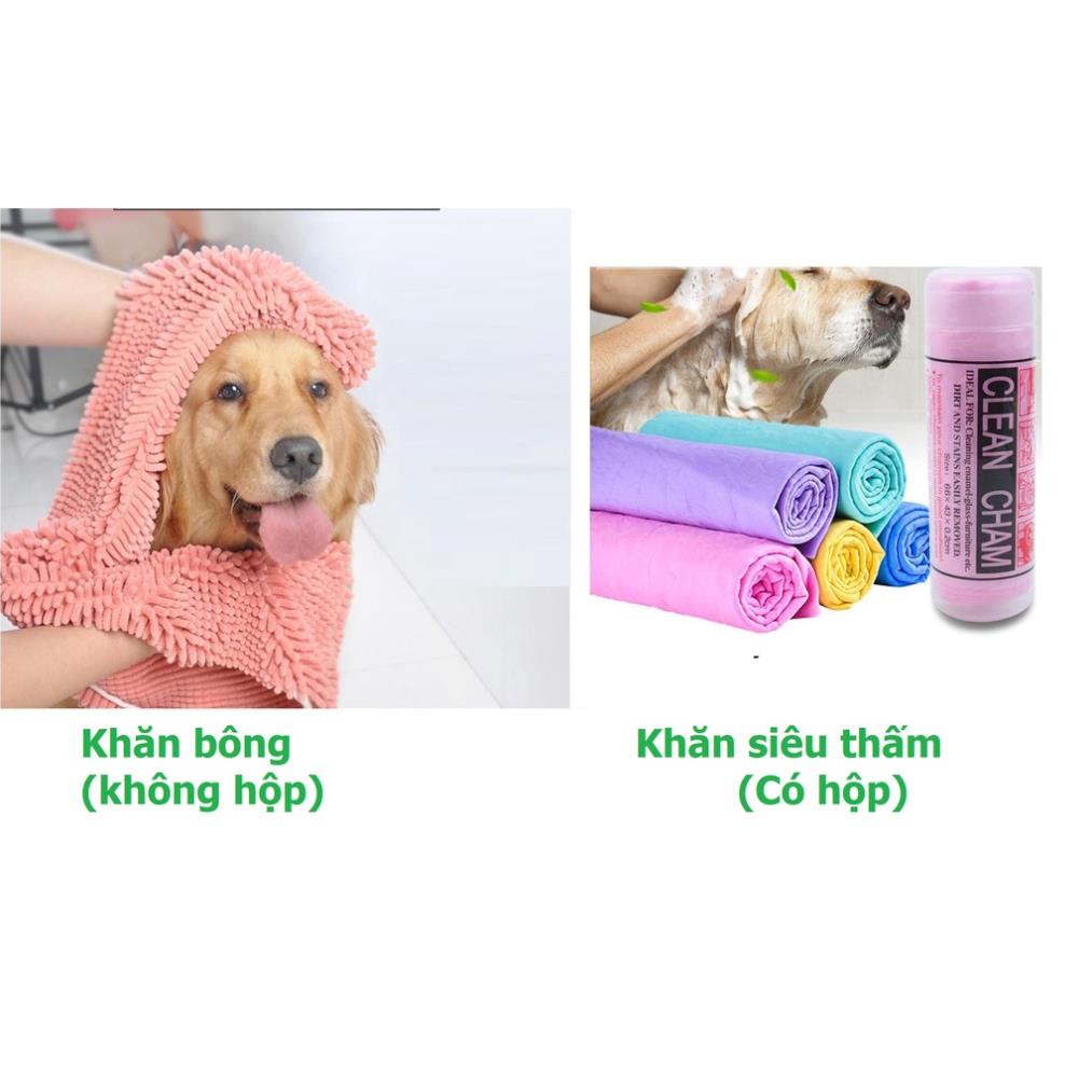 (Có hộp) KHĂN TẮM CLEAN CHAM SIÊU THẤM CHO CHÓ MÈO không cần phơi