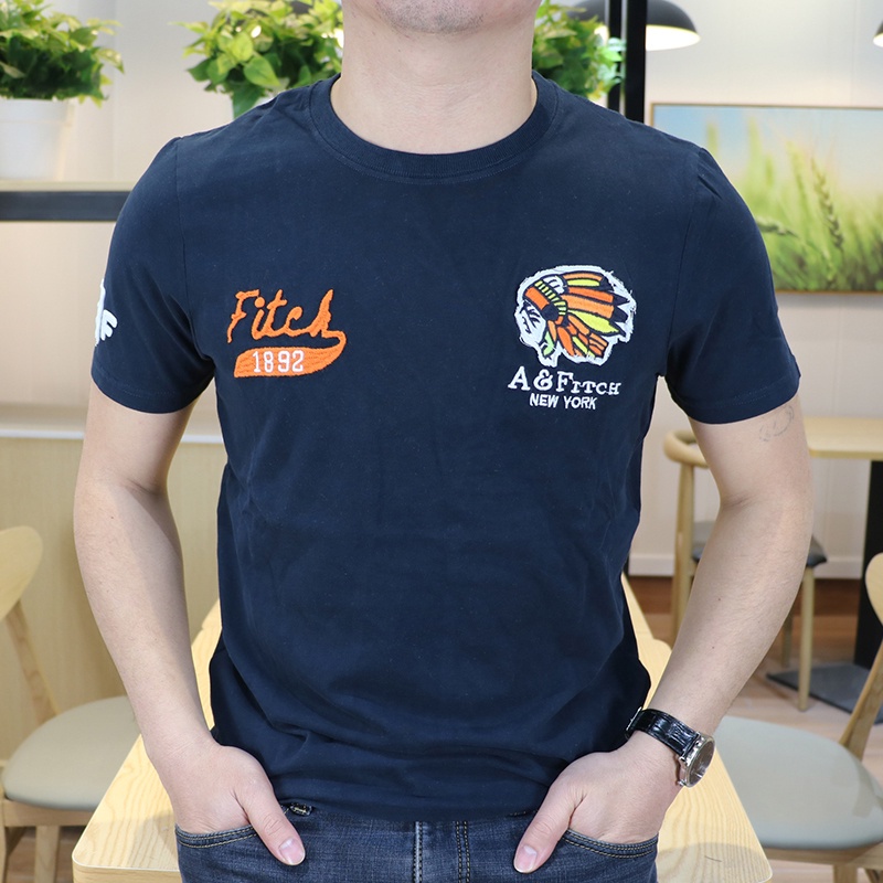 Áo Thun cotton Tay Ngắn In Chữ Abercrombie Phong Cách Mỹ Thời Trang Mùa Hè Cho Nam
