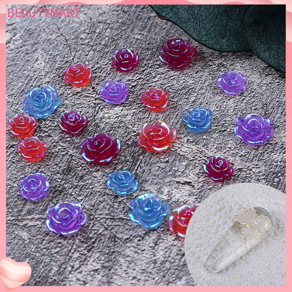 Set 50 Viên Đá Hoa Trà Trang Trí Móng Tay DIY Dễ Thương Nhẹ Nhàng