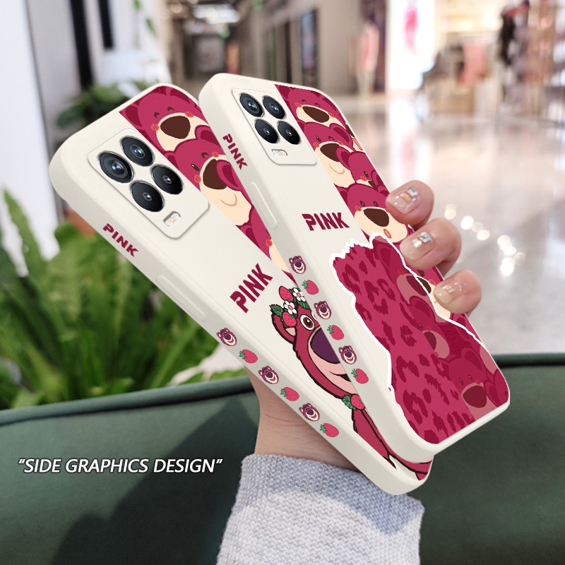 Ốp Điện Thoại Silicon Dẻo In Hình Gấu Và Dâu Tây Cho OPPO Realme 8 8i Pro 4G 5G