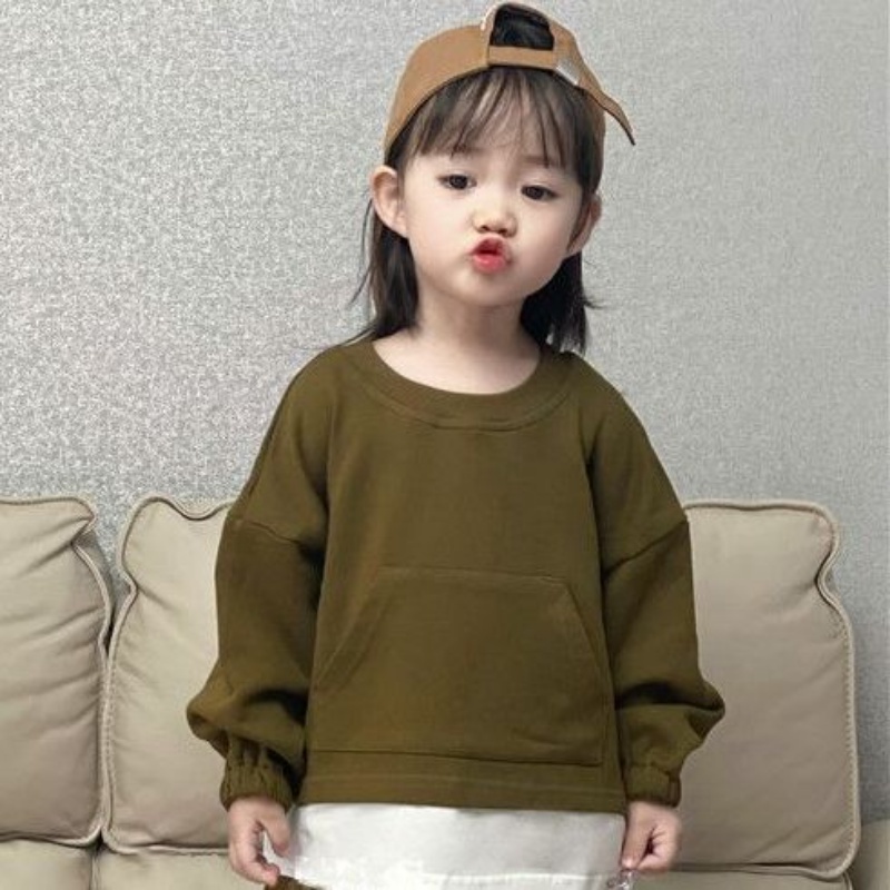 Set Áo Hoodie Giả Hai Lớp Kèm Quần Dài Phong Cách Hàn Quốc Cho Bé