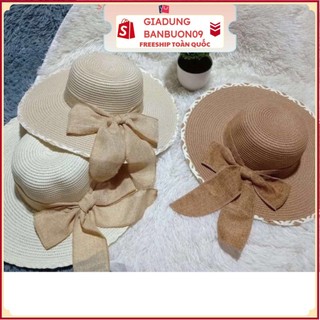 Nón cói đi biển rộng vành nơ xinh xắn