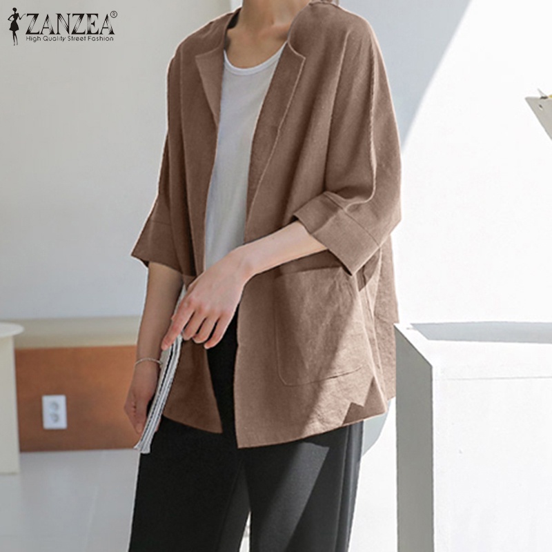 Áo khoác ZANZEA tay lỡ 3/ 4 phong cách cổ điển thanh lịch dành cho nữ