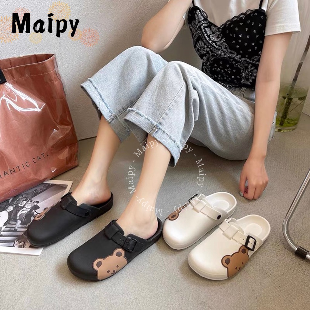 Dép sục nhựa đi mưa hình Gấu há miệng dễ thương êm chân chống trượt Maipy- SL037