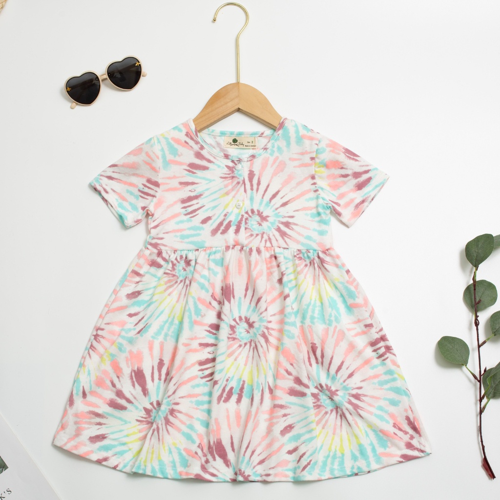 Váy bé gái chất cotton, đầm bé gái size 2-12 tuổi, đầm trẻ em SUNKIDS có nhiều màu