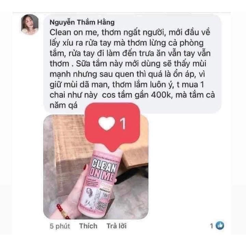 Sữa Tắm Clean On Me Hương Nước Hoa Thơm Ngất Ngây