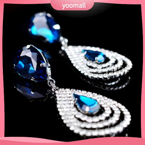 Bông Tai Hình Giọt Nước Đính Đá Thanh Lịch Dành Cho Nữ