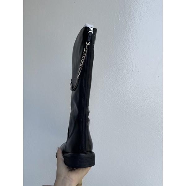 Bốt đùi khoá sau phối dây xích bạc