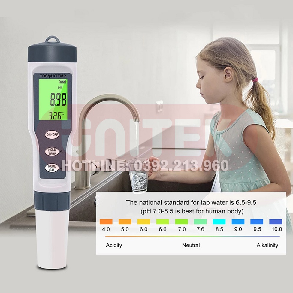 Bút Kiểm Tra Chất Lượng Nước Cầm Tay Kỹ Thuật Số 3 Trong 1 TDS/ Độ PH Và Nhiệt Độ Noyafa EZ9901