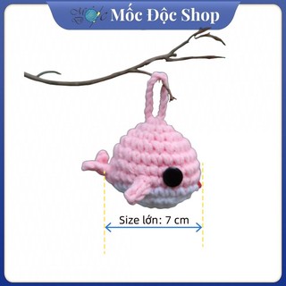 [Có sẵn]Móc khóa len handmade cá voi (nhiều màu)