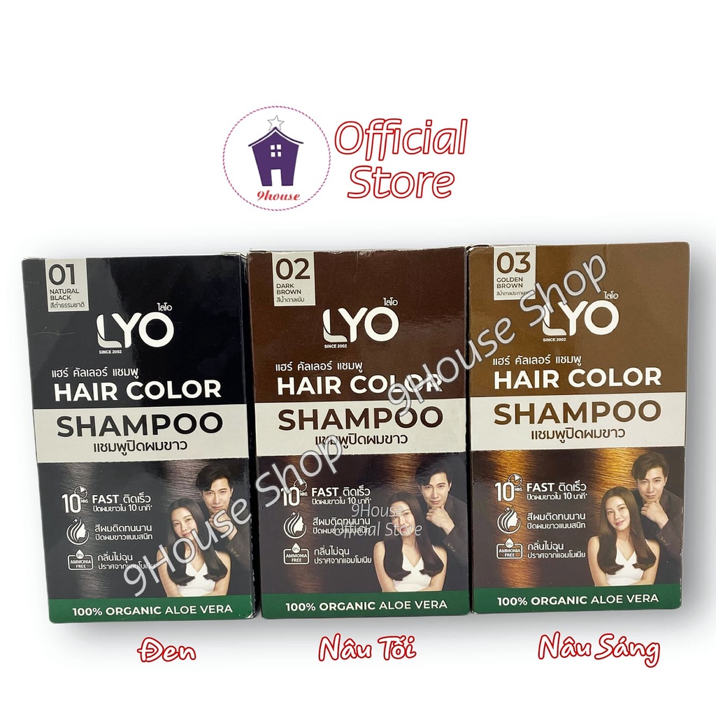 01 Gói Gội Nhuộm Phủ Bạc LYO HAIR COLOR Thái Lan 30ml