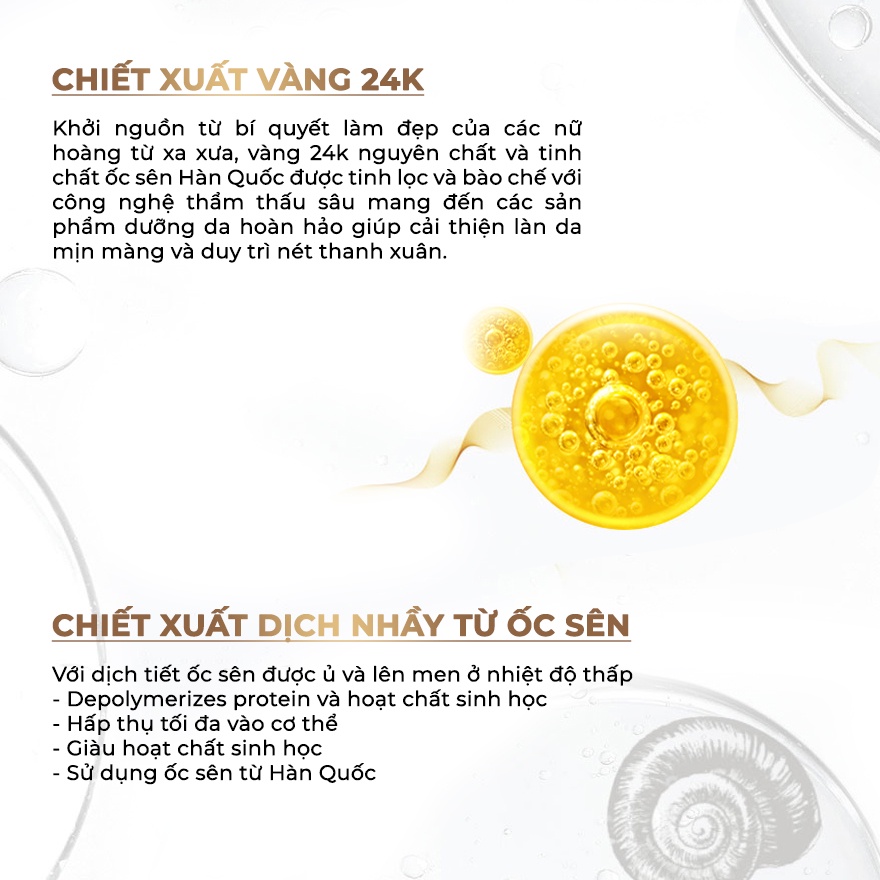 Kem Dưỡng Da Ốc Sên Ngăn Ngừa Lão Hoá, Cải Thiện Nếp Nhăn, Cấp Ẩm Sâu, Tăng Sức Sống Cho Da Gold Snail Cream 50ml