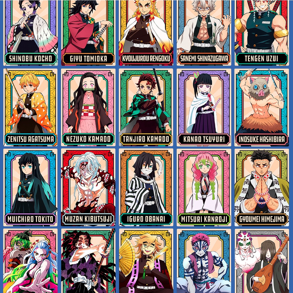Combo 9 ảnh card bo góc KIMETSU NO YAIBA - Bộ sưu tập đầy đủ nhân vật chính