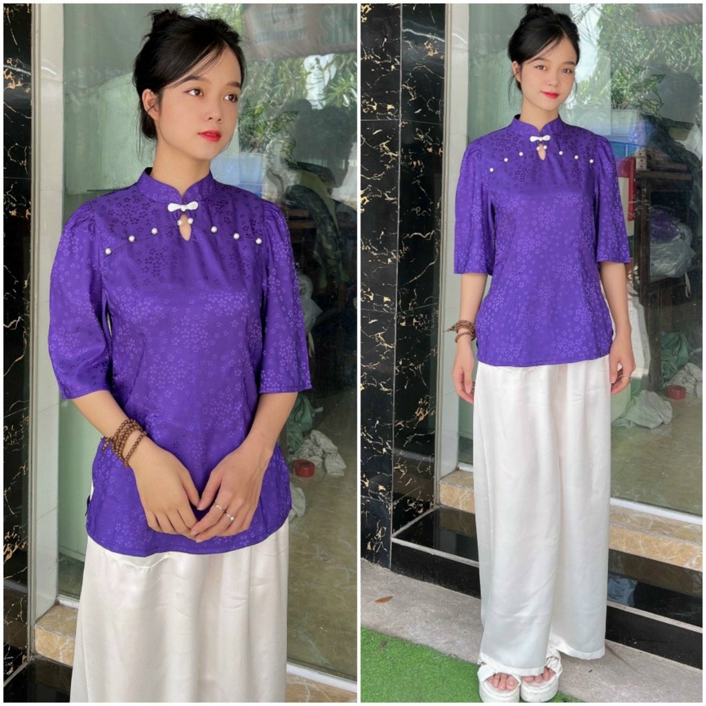 ÁO BÀ BA CÁCH TÂN GẤM GIỌT NƯỚC