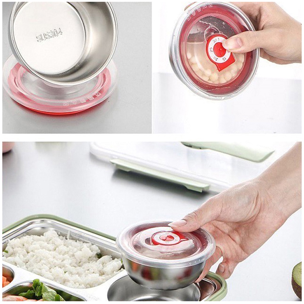 Hộp - Khay cơm Inox 5 ngăn - Có đựng canh