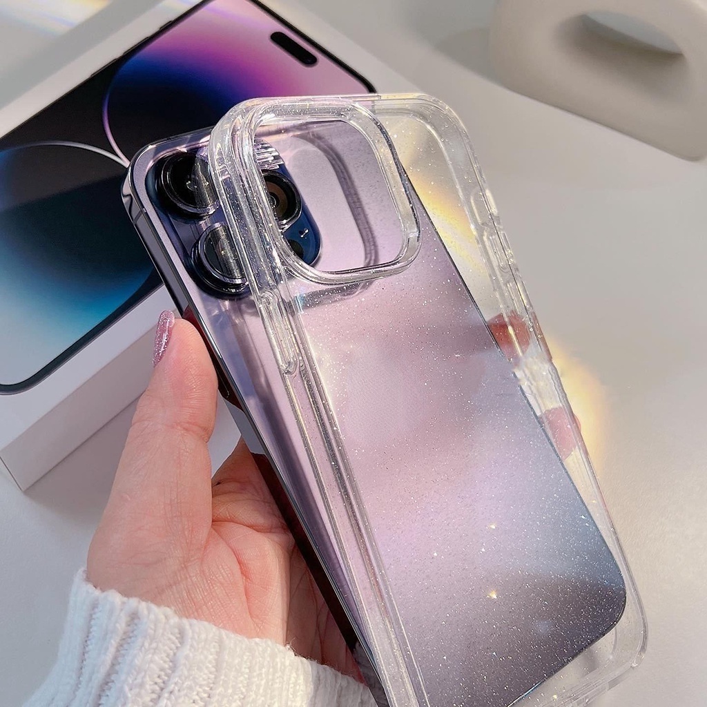 Ốp Điện Thoại Trong Suốt Phối Kim Tuyến Cho IPhone 14 13 11 Pro Max 12 Mini XS XR X 8 7 Plus SE2022 14Pro 13Pro
