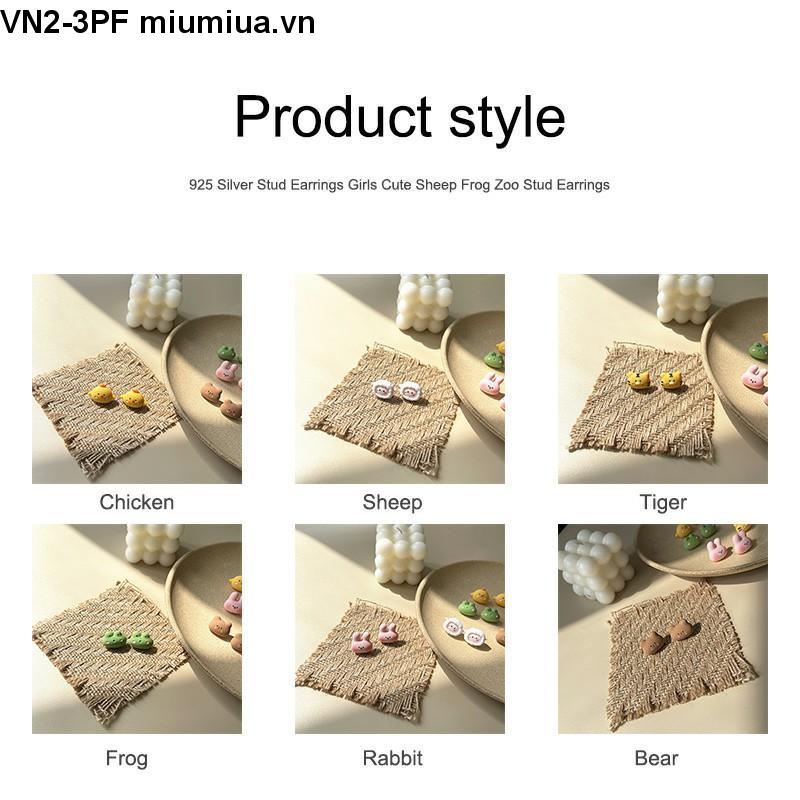 Khuyên Tai Bạc 925 Hình Động Vật Dễ Thương