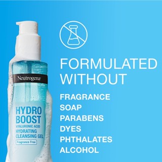 Sữa rửa mặt Neutrogena Hydro Boost Fragrance-Free Hydrating Facial Cleansing Gel with Hyaluronic Acid