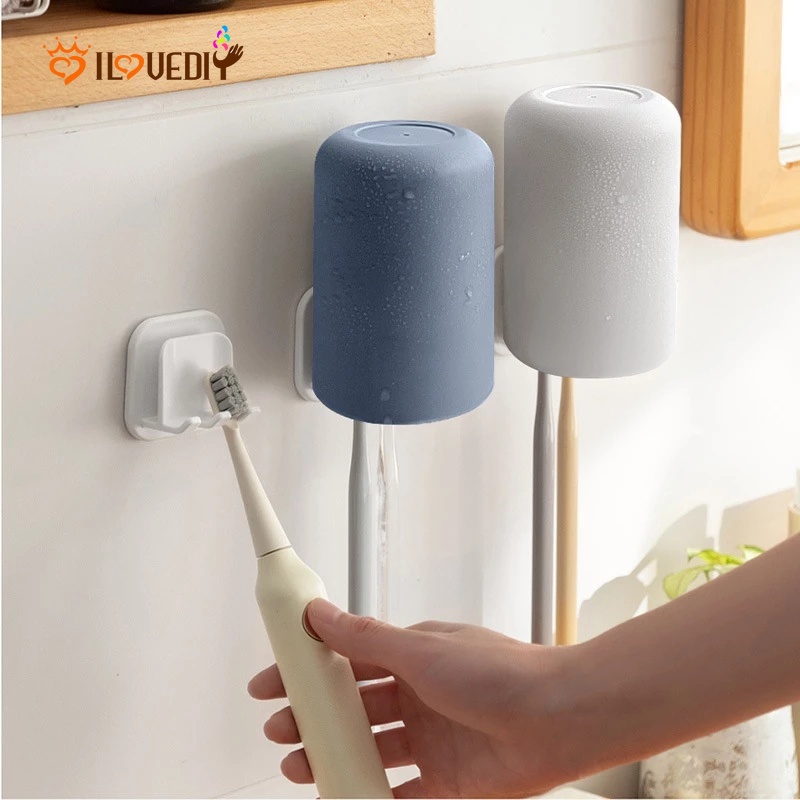 Giá Đỡ Cốc / Bàn Chải Đánh Răng / Móc Treo Chìa Khóa / Khăn Tắm Gắn Tường Đa Năng Kiểu Nhật Bản Sáng Tạo
