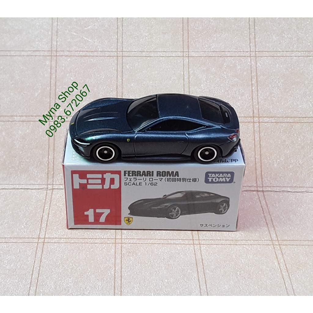 Đồ chơi mô hình xe tomica, Ferrari Roma, chính hãng, sealed full box, tặng hộp PVC
